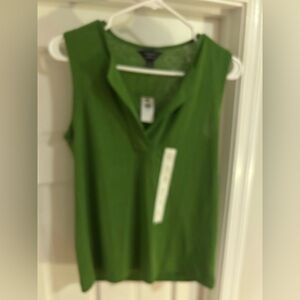 Banana Republic Green Sleeveless Top- linen/poly blend NWT